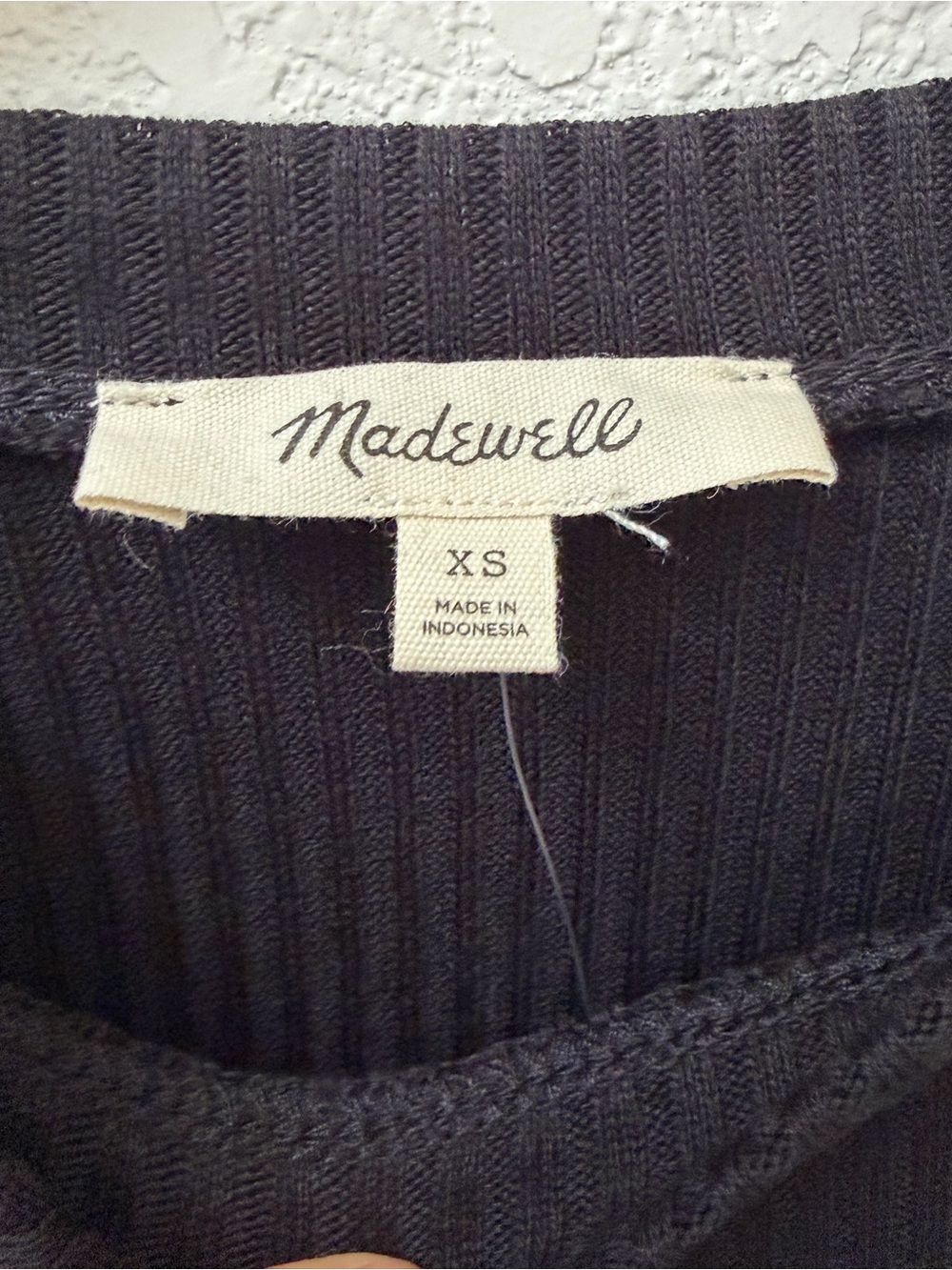 Madewell Black Ribbed Long Sleeve Top - Picture 2 of 10